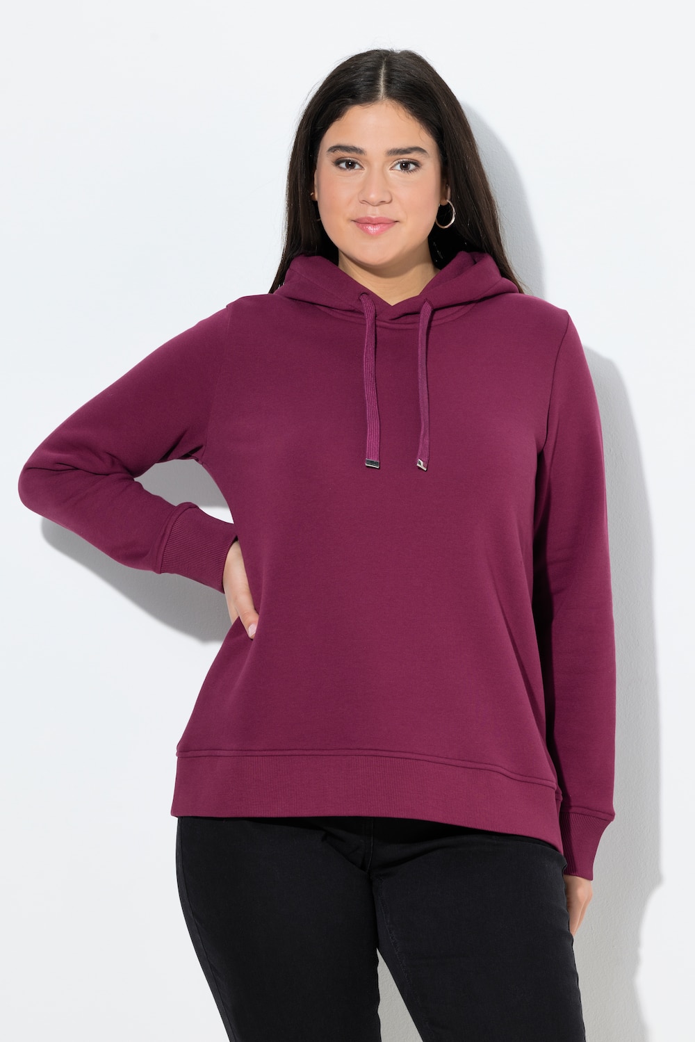Große Größen Super softer Hoodie, Damen, lila, Größe: 50/52, Baumwolle/Polyester, Ulla Popken
