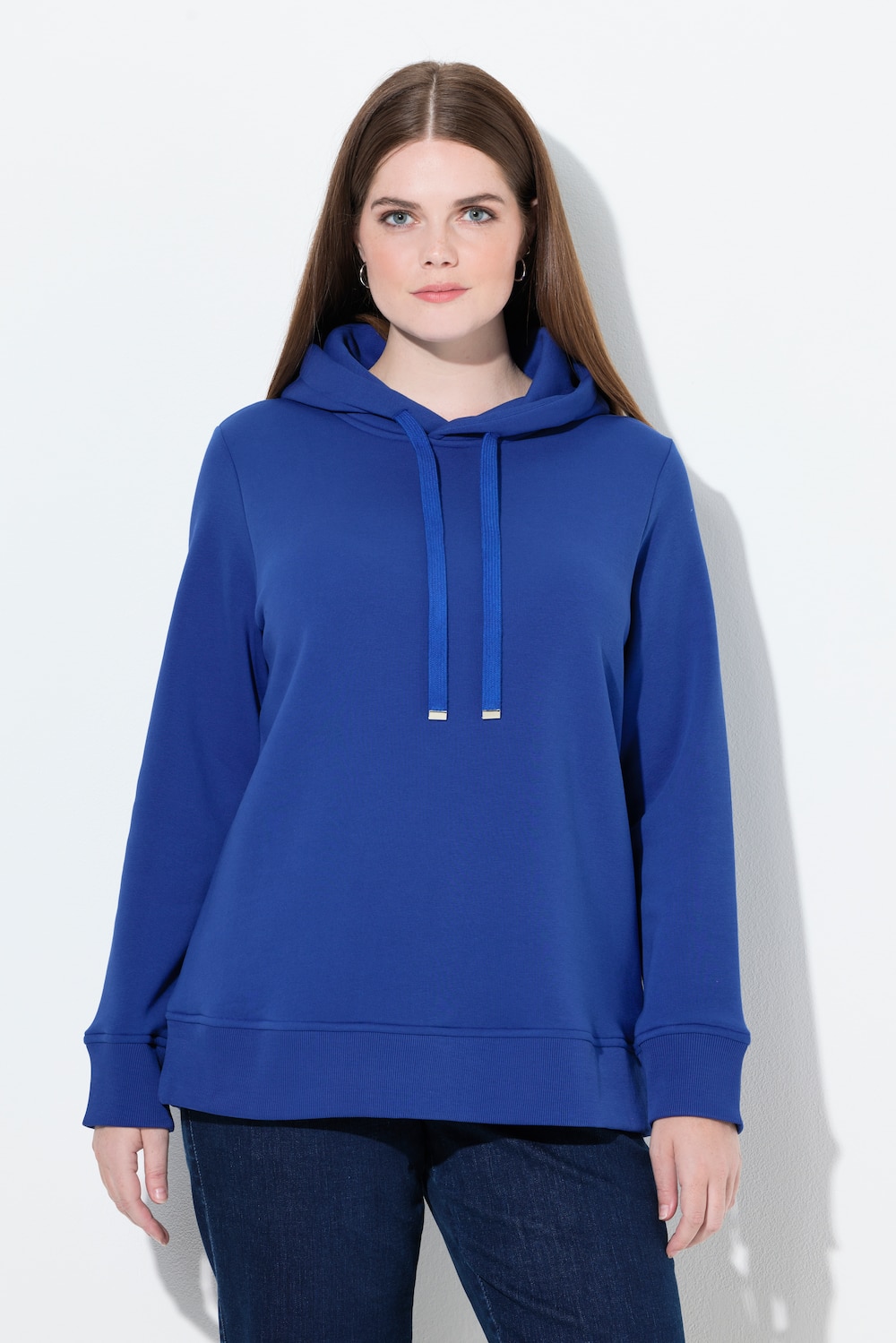 Große Größen Super softer Hoodie, Damen, blau, Größe: 46/48, Baumwolle/Polyester, Ulla Popken