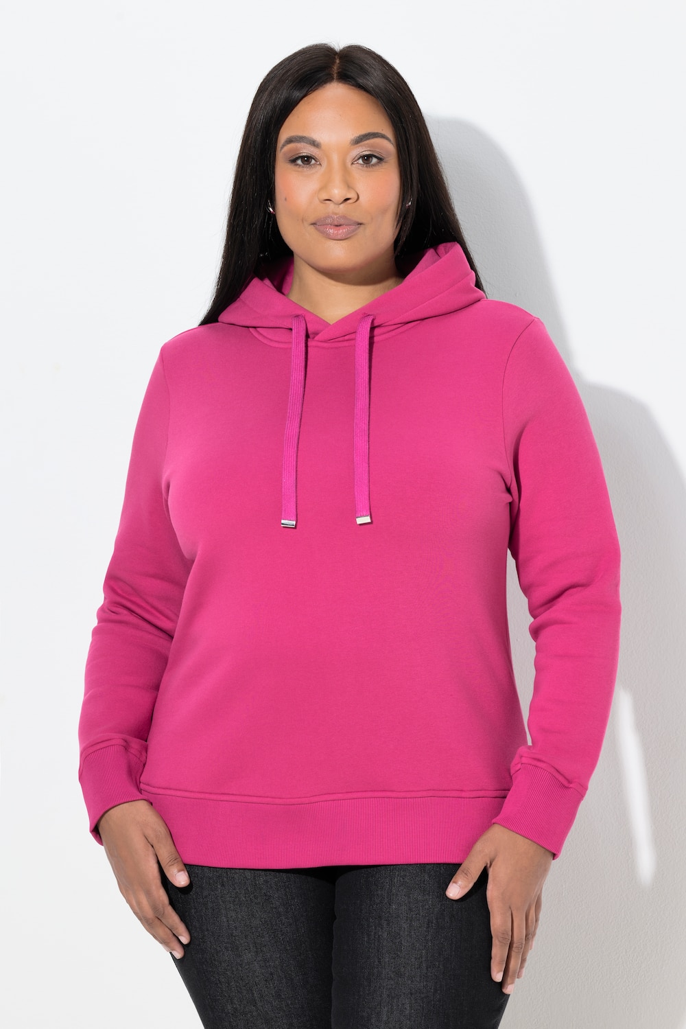 Große Größen Super softer Hoodie, Damen, rosa, Größe: 46/48, Baumwolle/Polyester, Ulla Popken