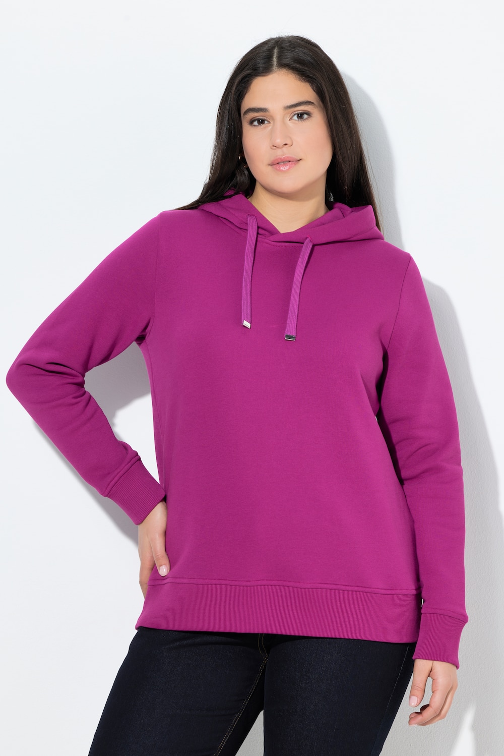 Große Größen Super softer Hoodie, Damen, lila, Größe: 42/44, Baumwolle/Polyester, Ulla Popken