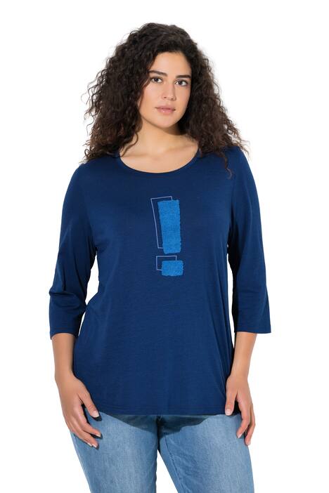 Tričko, motiv s vykřičníkem klasický střih, kulatý výstřih, 3/4 rukáv