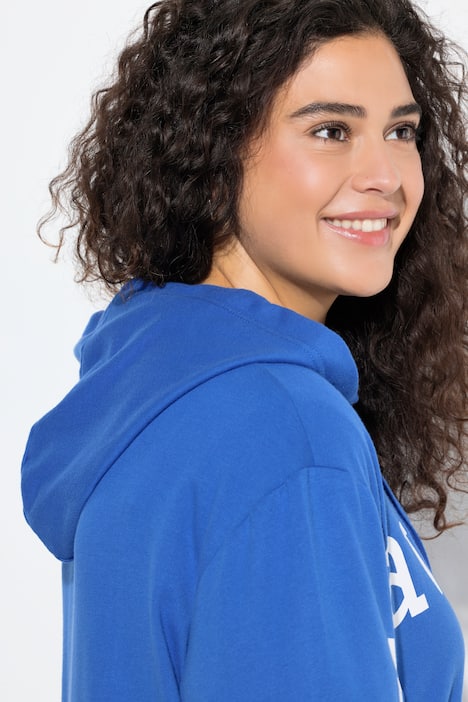 Hoodie, Schriftdruck, A-Linie, Kapuze, Langarm