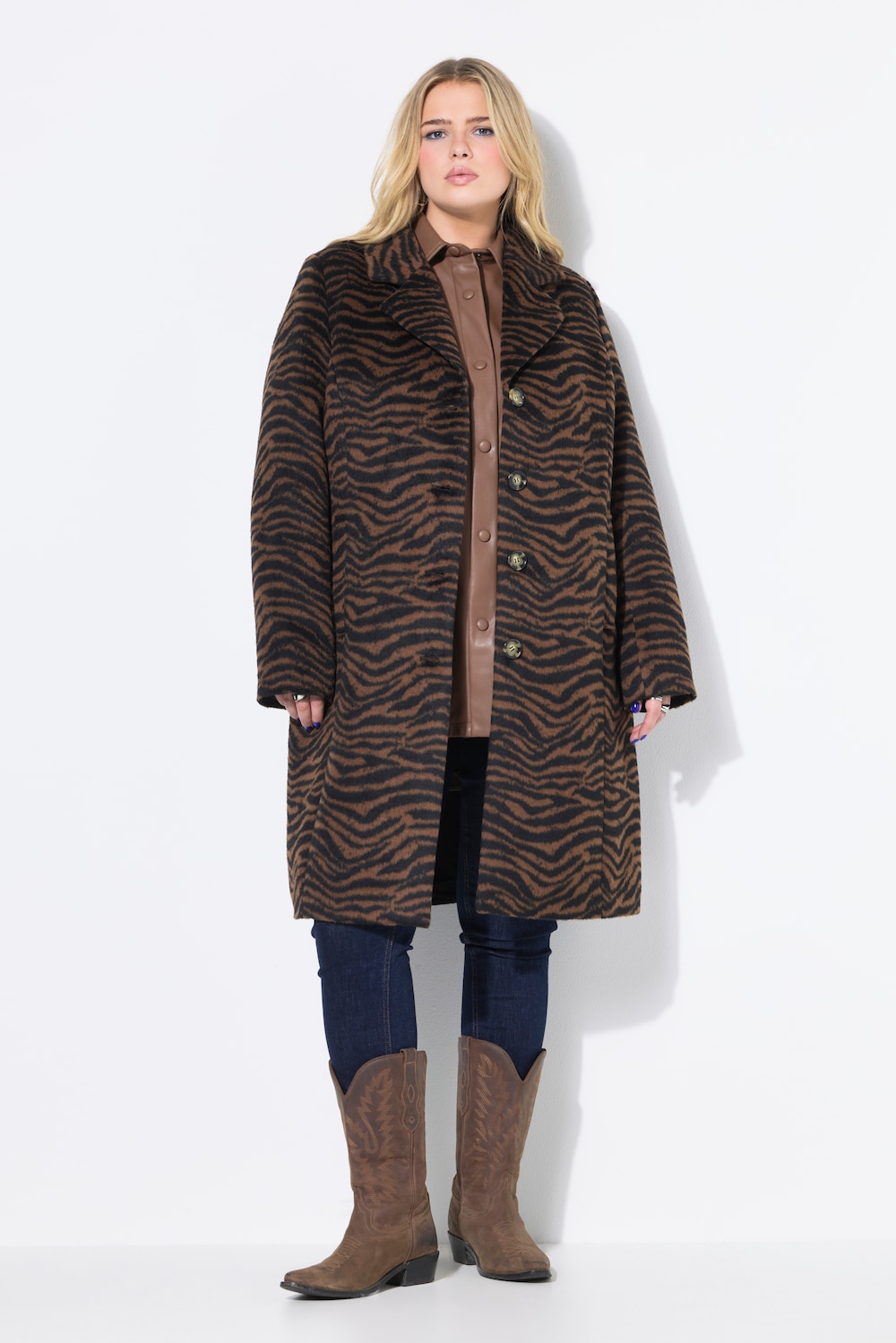 Große Größen Mantel, Damen, braun, Größe: 42/44, Polyester, Studio Untold