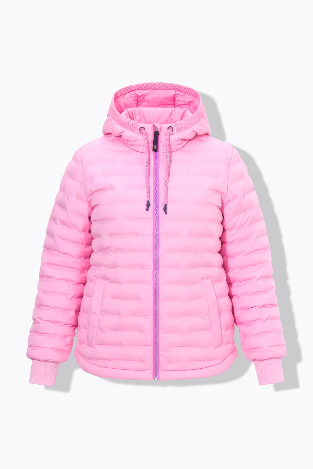Stora storlekar Quiltad jacka med huva, Dam, rosa, storlek: 44/46, Polyester, LAURASON