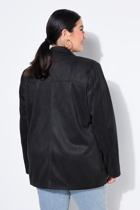 Blazer, Loose Shape, Suede, Revers, Komplettfutter