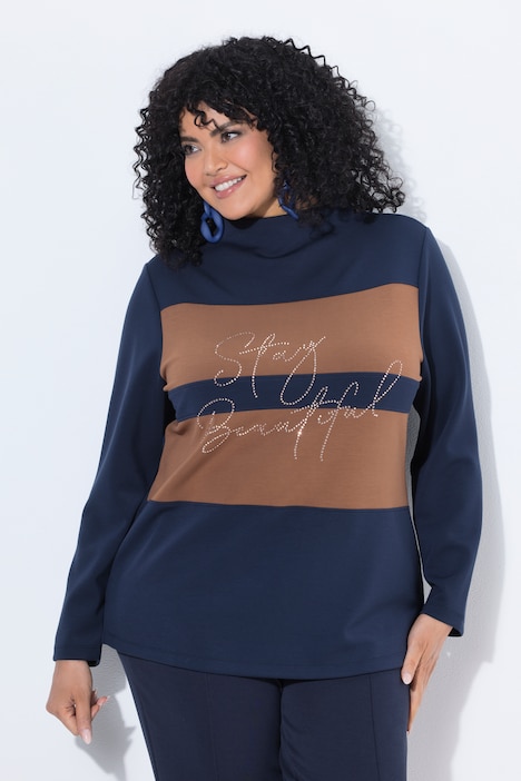 Sweatshirt, oversized, opstaande kraag, lange mouwen, modalmix
