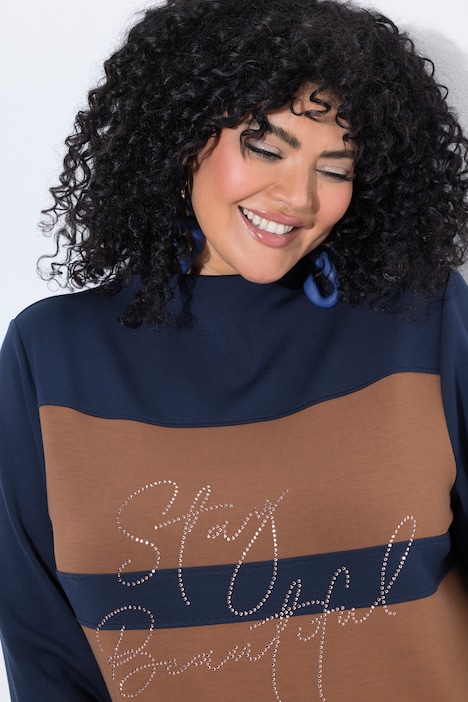Sweatshirt, oversized, opstaande kraag, lange mouwen, modalmix