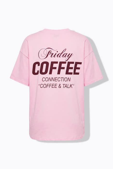 T-shirt, oversize, nadruk z tyłu Coffee