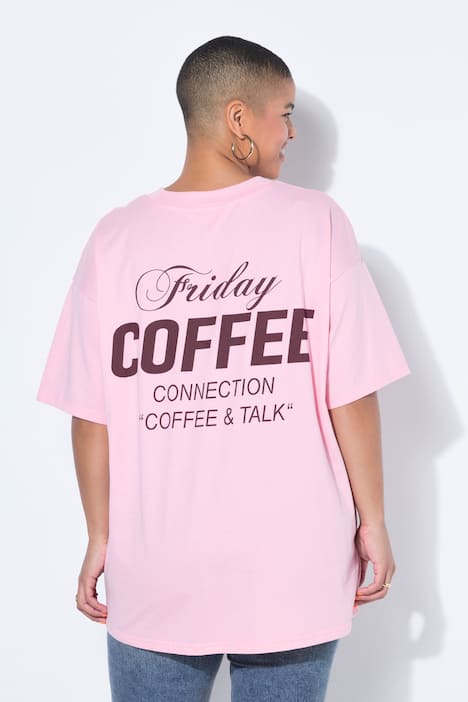 T-shirt, oversize, nadruk z tyłu Coffee
