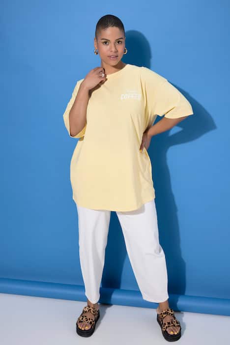 T-shirt, oversize, nadruk z tyłu Coffee