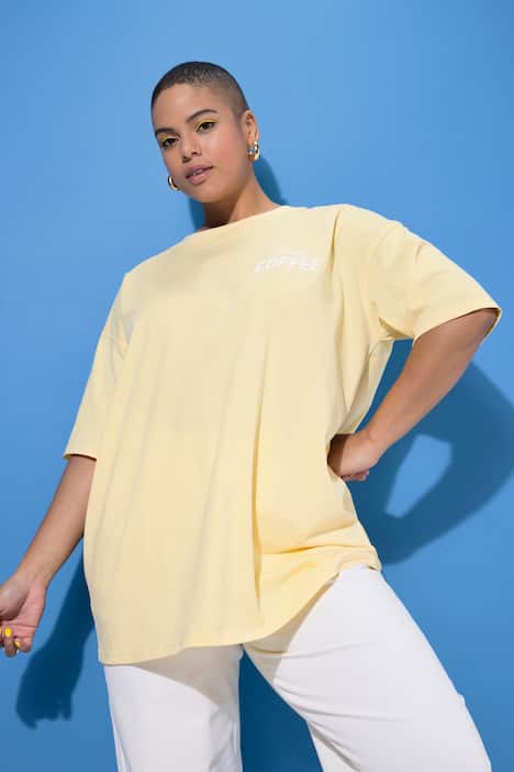 T-shirt, oversize, nadruk z tyłu Coffee