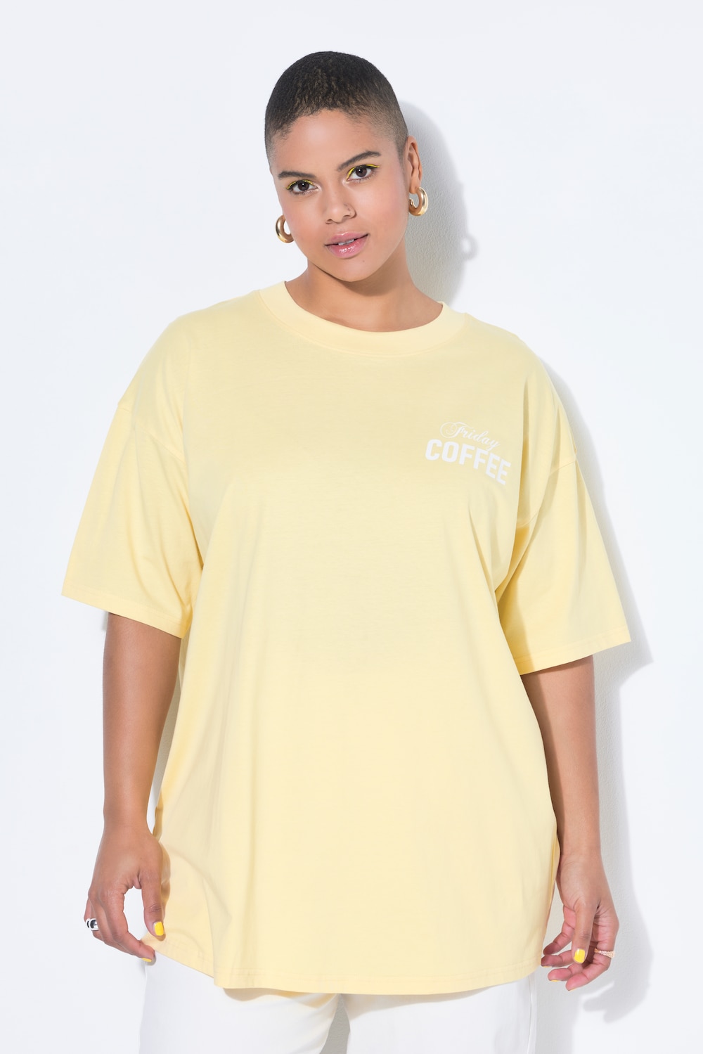 T-Shirt, oversized, Coffee-Rückenprint