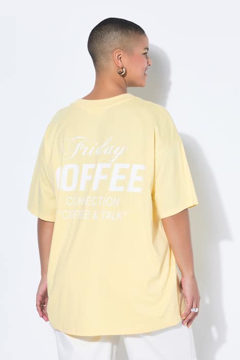 T-shirt, oversize, nadruk z tyłu Coffee