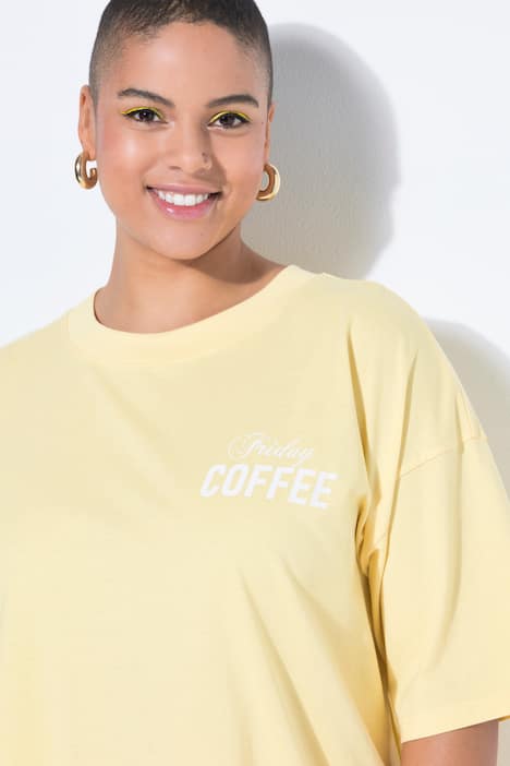 T-shirt, oversize, nadruk z tyłu Coffee