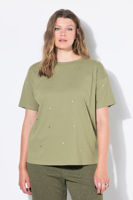 T-shirt, oversized, sterren-studs