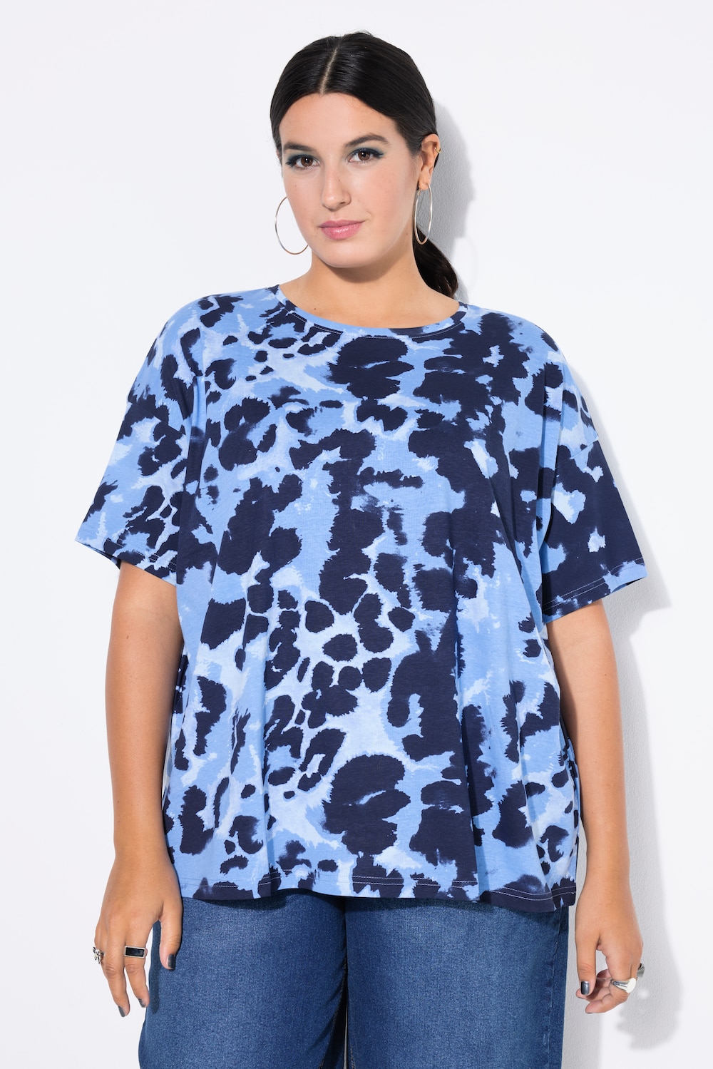 Große Größen T-Shirt, Damen, blau, Größe: 46/48, Baumwolle, Studio Untold