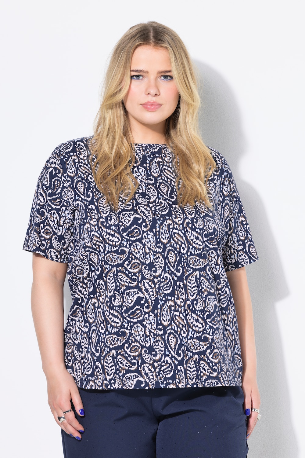 Große Größen T-Shirt, Damen, blau, Größe: 50/52, Baumwolle, Studio Untold