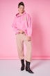 Hose, Wide Legs, Rippjersey mit Ringeln