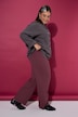 Hose, Wide Legs, Rippjersey mit Ringeln
