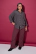 Hose, Wide Legs, Rippjersey mit Ringeln