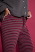 Hose, Wide Legs, Rippjersey mit Ringeln