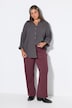 Hose, Wide Legs, Rippjersey mit Ringeln