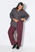 Hose, Wide Legs, Rippjersey mit Ringeln