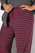 Hose, Wide Legs, Rippjersey mit Ringeln