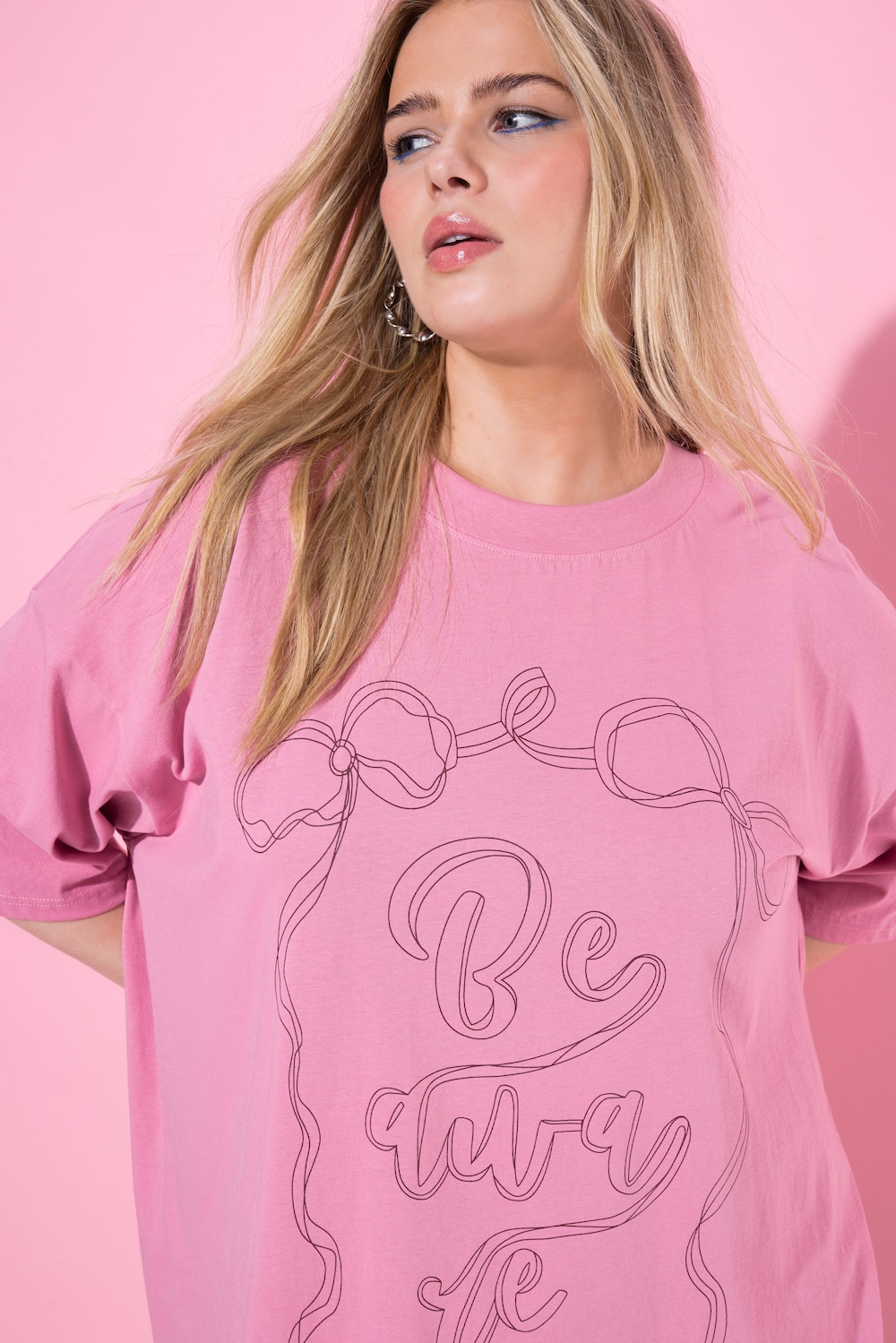 T-Shirt, oversized, Schleifen-Print