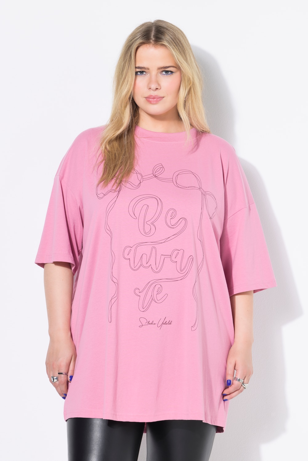 T-Shirt, oversized, Schleifen-Print