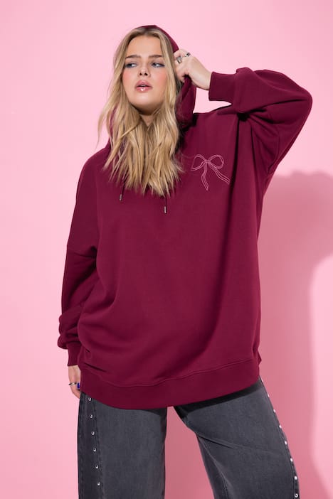 Hoodie, oversized, Schleifen-Print, Kapuze