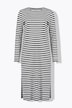 Maxi-jurk, A-lijn, ribjersey met strepen, lange mouwen