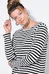 Maxi-jurk, A-lijn, ribjersey met strepen, lange mouwen