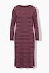 Maxi-jurk, A-lijn, ribjersey met strepen, lange mouwen