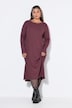 Maxi-jurk, A-lijn, ribjersey met strepen, lange mouwen