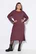 Maxi-jurk, A-lijn, ribjersey met strepen, lange mouwen