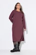 Maxi-jurk, A-lijn, ribjersey met strepen, lange mouwen