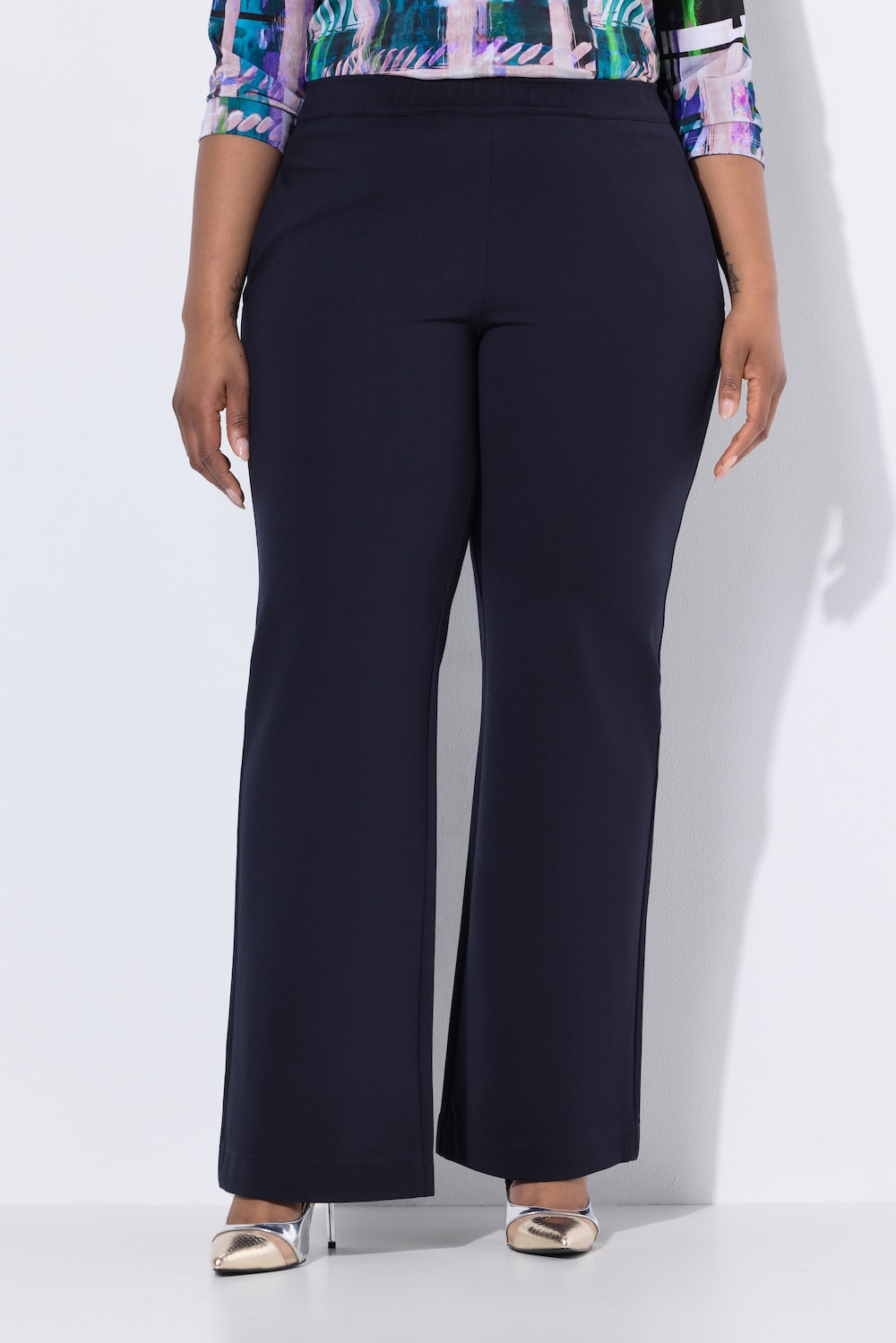 Große Größen Punto-Hose, Damen, blau, Größe: 50, Viskose/Synthetische Fasern, Ulla Popken