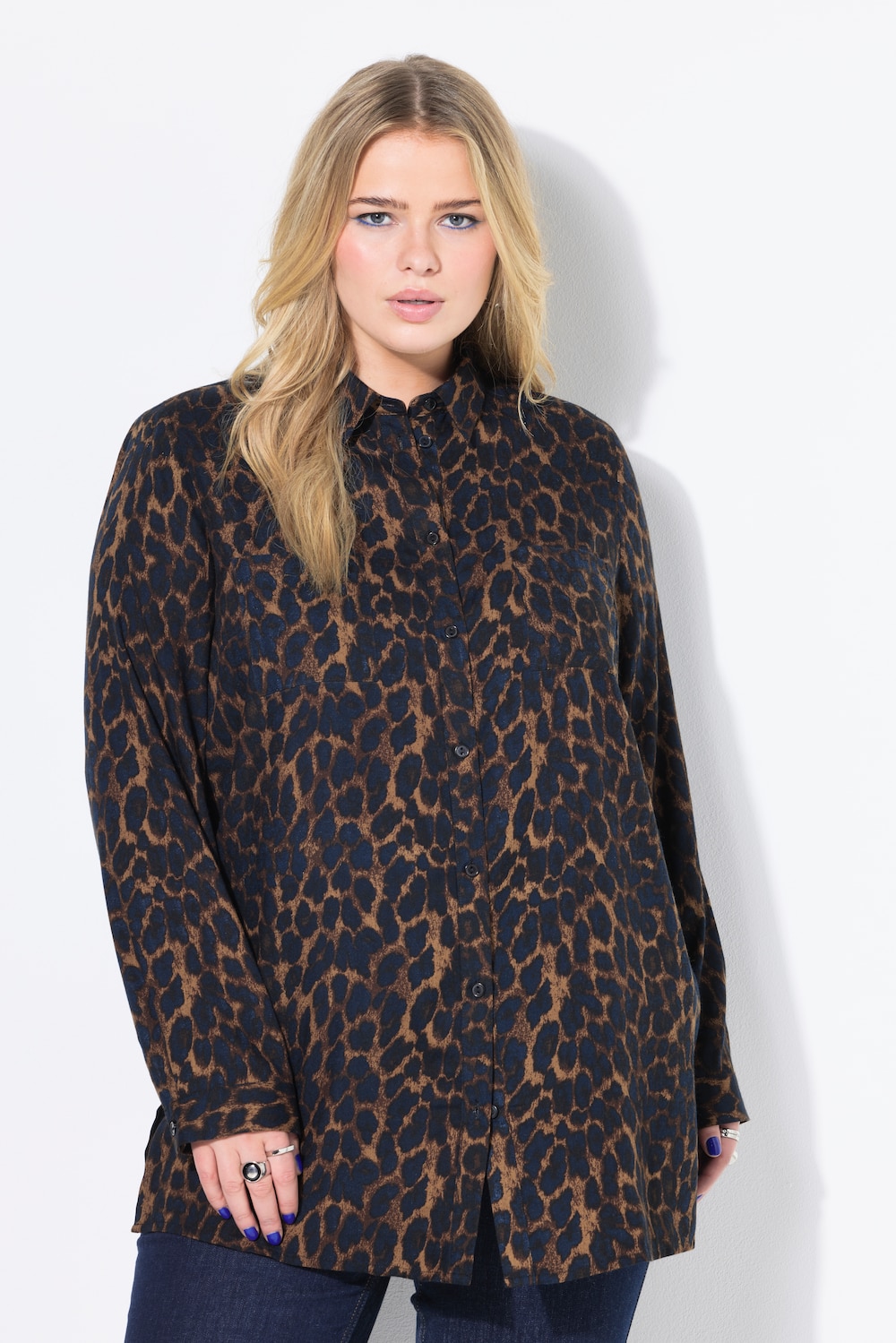 Große Größen Hemdbluse, Damen, braun, Größe: 54/56, Viskose, Studio Untold