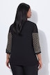 Chiffon-Bluse, Pailletten/Perlen, V-Ausschnitt, 3/4-Arm