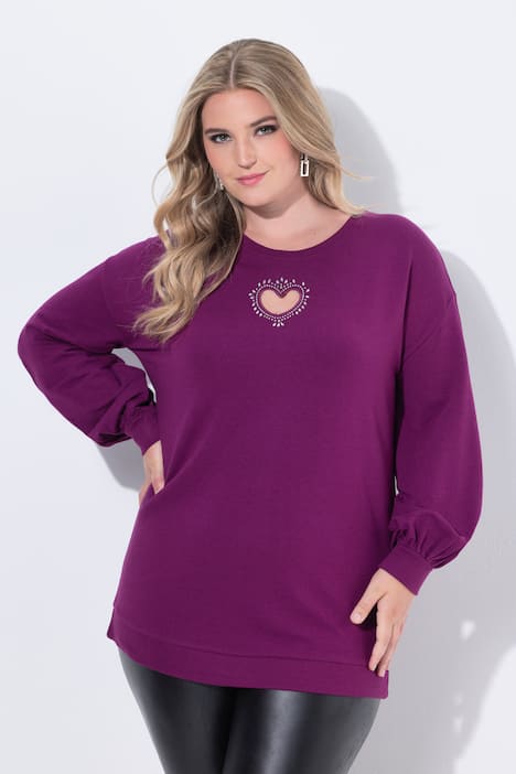Sweatshirt, Herz-CutOut, Ballon-Langarm