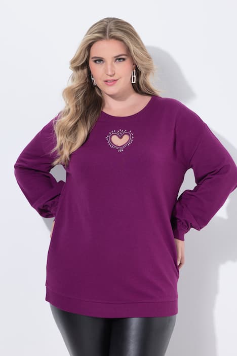 Sweatshirt, Herz-CutOut, Ballon-Langarm