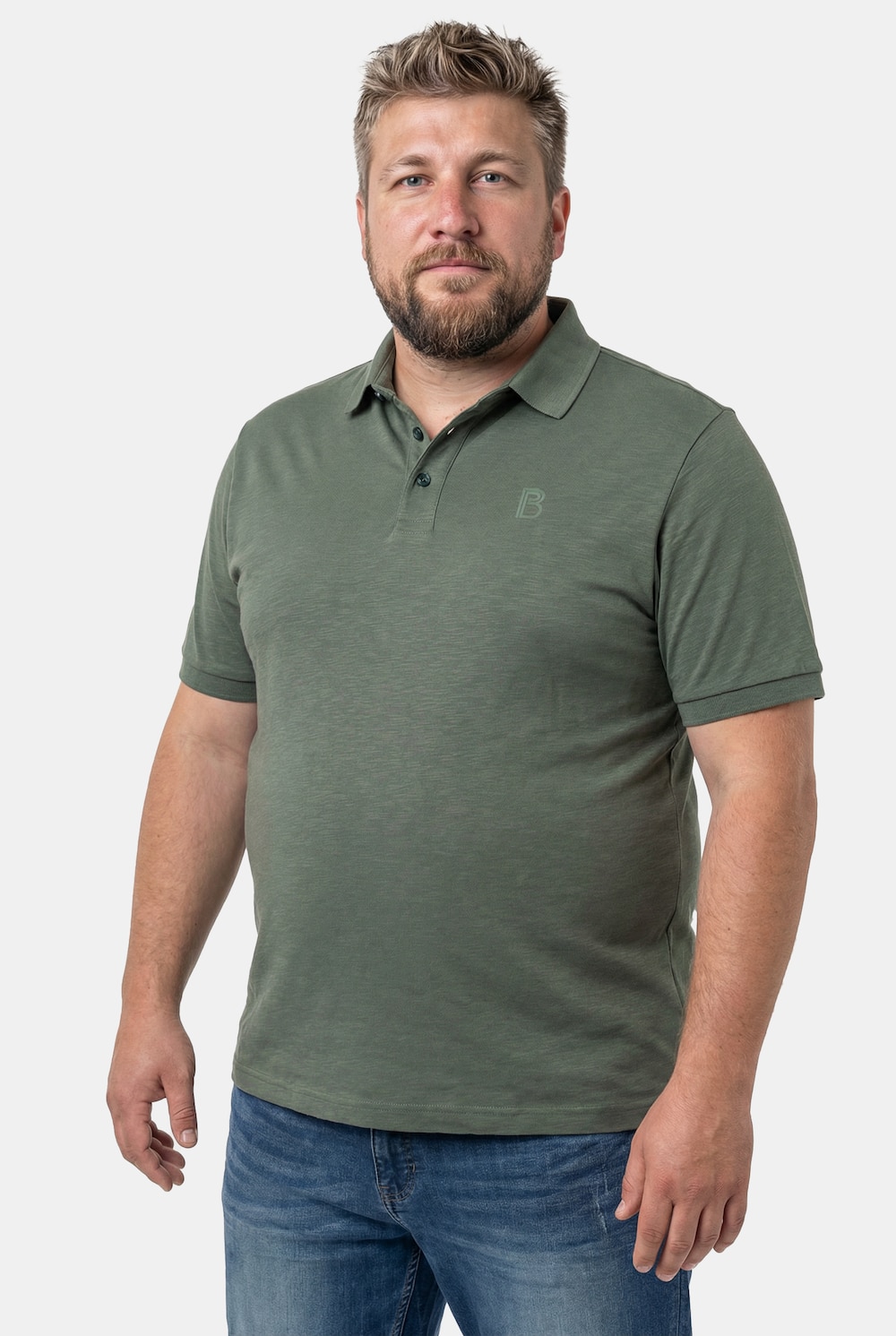 Boston Park Poloshirt, Flammjersey, Brustprint, Halbarm, bis 84/86