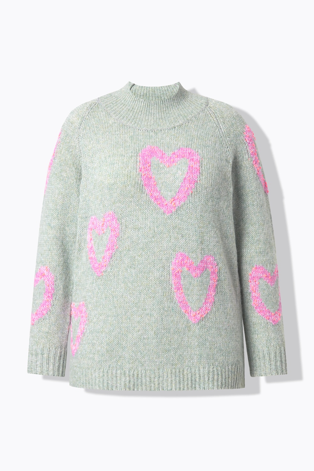 Stora storlekar Tröja, Dam, grön, storlek: 54/56, Polyester/Syntetfibrer, Mia Moda