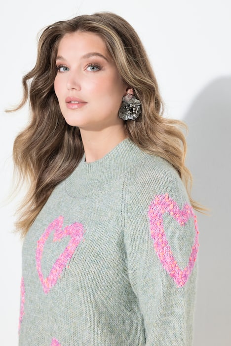 Trui, comfort fit, hart van noppengaren