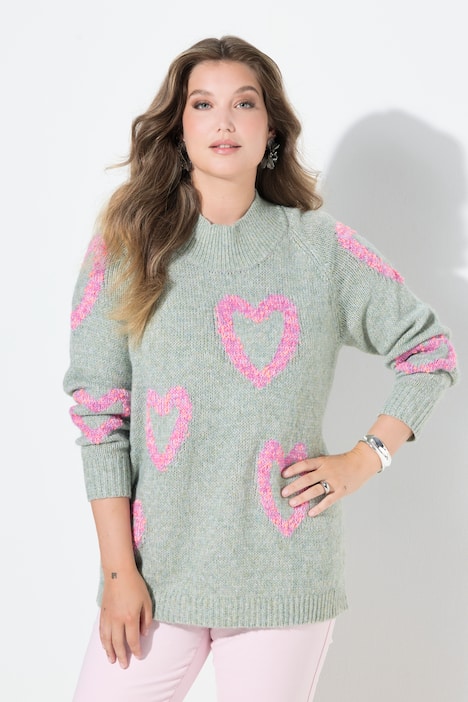 Trui, comfort fit, hart van noppengaren