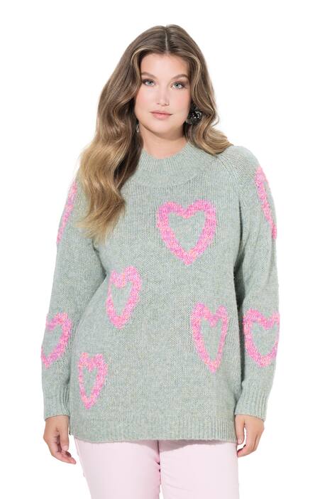 Svetr, Comfort střih, srdíčky z nopkového vlákna