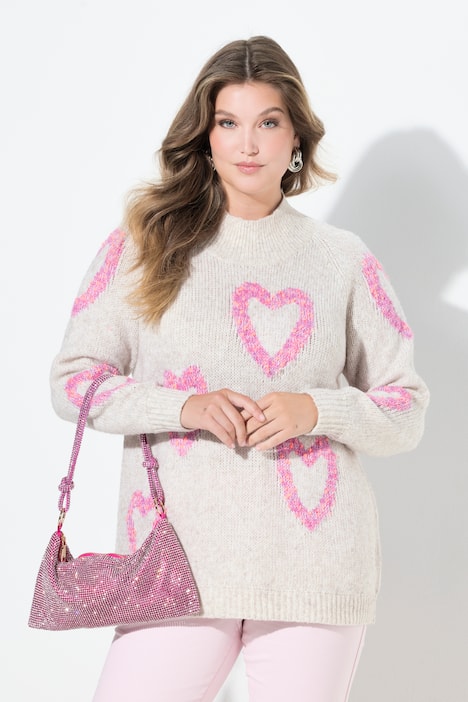 Trui, comfort fit, hart van noppengaren