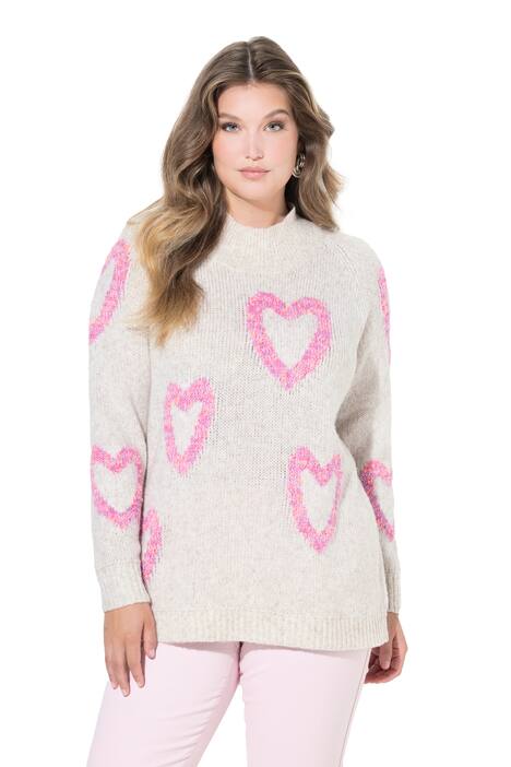 Svetr, Comfort střih, srdíčky z nopkového vlákna