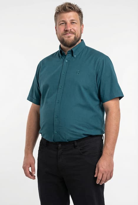 Boston Park Leinenoptik-Hemd, Halbarm, Buttondown-Kragen, Comfort Fit, bis 8 XL